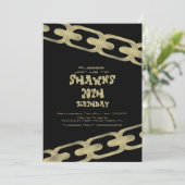 Einfache Imitate Gold Kettenerwachsen Geburtstagsp Einladung (Stehend Vorderseite)