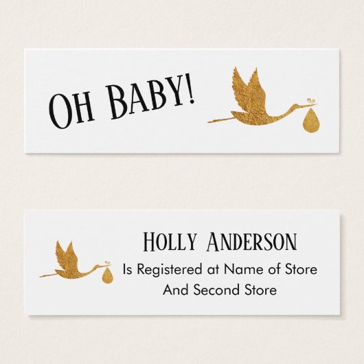 Einfache Imitate Gold Storch Beipackkarten (Vorne & Hinten)