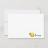 Einfache Imitate Goldene Herzfunktion Personalisie Dankeskarte (Vorderseite)