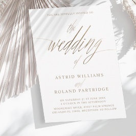 Einfache Imitate Goldkalligrafie - Hochzeit von Einladung