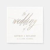 Einfache Imitate Goldkalligrafie - Hochzeit von Serviette (Vorderseite)