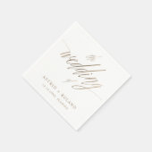 Einfache Imitate Goldkalligrafie - Hochzeit von Serviette (Ecke)