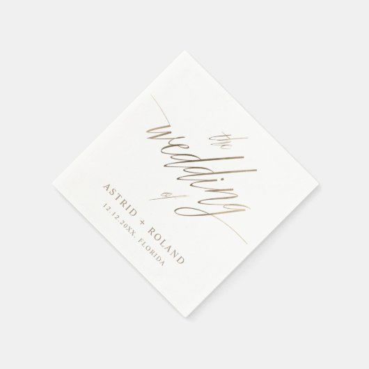 Einfache Imitate Goldkalligrafie - Hochzeit von Serviette (Ecke)