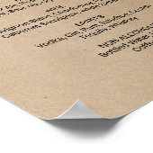 Einfache Imitate Kalligrafie Drink Menü-Zeichen Poster (Ecke)