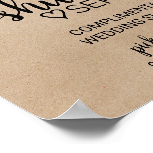 Einfache Imitate Kalligrafie Shuttle Service-Zeich Poster (Ecke)