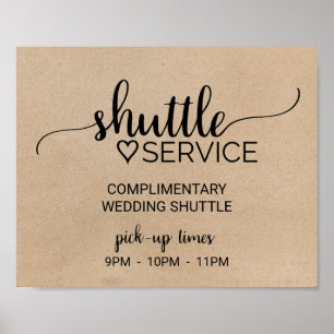 Einfache Imitate Kalligrafie Shuttle Service-Zeich Poster