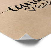 Einfache Imitate Kraft Calligraphy Candy Bar Sign Poster (Ecke)