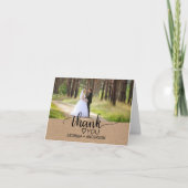 Einfache Imitate Kraft Calligraphy Foto Dankeschön Dankeskarte (Vorderseite)