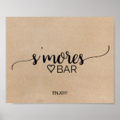Einfache Imitate Kraft Calligraphy S'mores Bar Sig Poster (Vorne)