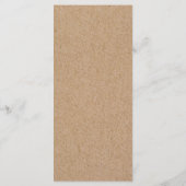 Einfache Imitate Kraft Calligraphy Wedding Menu Menükarte (Rückseite)