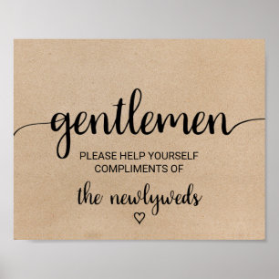 Einfache Imitate Kraft Gentlemen Badezimmer Zeiche Poster