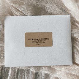 Einfache Imitate Kraft Heart Wedding Adressaufkleber