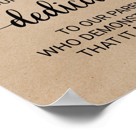 Einfache Imitate Kraft Hochzeitszeichen Poster (Ecke)