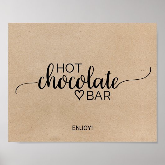 Einfache Imitate Kraft Hot Chocolate Bar Sign Poster (Vorne)