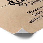 Einfache Imitate Kraft Kalligrafie Datum Jar Sign Poster (Ecke)