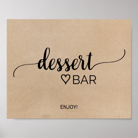 Einfache Imitate Kraft Kalligrafie Dessert Bar Sig Poster (Vorne)