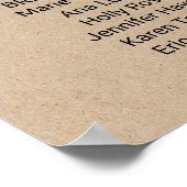 Einfache Imitate Kraft-Kalligrafie-Hochzeitsprogra Poster (Ecke)