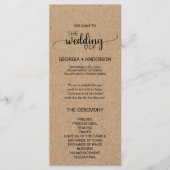 Einfache Imitate Kraft-Kalligrafie-Hochzeitsprogra Programm (Vorderseite)