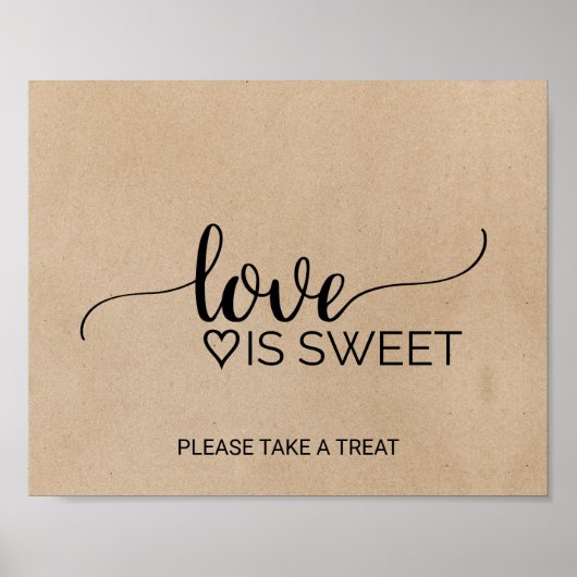 Einfache Imitate Kraft Kalligrafie Liebe ist Sweet Poster (Vorne)