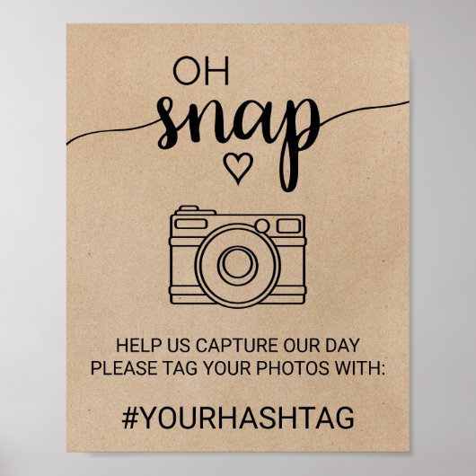 Einfache Imitate Kraft Kalligrafie Oh Snap-Zeichen Poster (Vorne)
