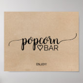 Einfache Imitate Kraft Kalligrafie Popcorn Bar Sig Poster (Vorne)