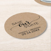 Einfache Imitate Kraft Kalligrafie Rettete Unser D Runder Pappuntersetzer (Angewinkelt)