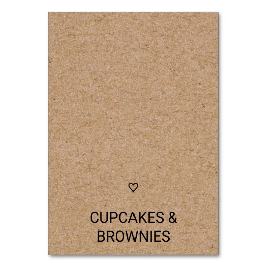 Einfache Imitate Kraft mit Herz-Lebensmittel-Zelt- Tischnummer (Vorderseite)