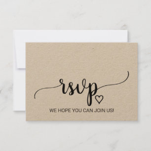 Einfache Imitate Kraft Song Request RSVP Card Karte