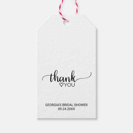 Einfache Imitate Kraft Vielen Dank Brautparty Geschenkanhänger (Vorderseite)