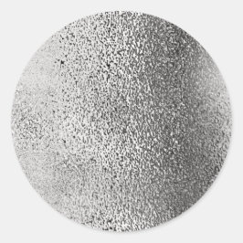 Einfache Imitate Metallisches Silber. Runder Aufkleber