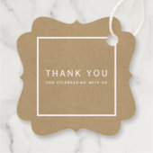 Einfache Imitate Rustic Kraft Hochzeit Vielen Dank Geschenkanhänger (Rückseite)