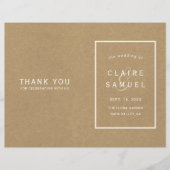 Einfache Imitate Rustic Kraft Hochzeitsprogramm (Vorderseite)