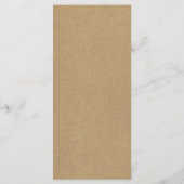 Einfache Imitate Rustikale Braun Kraft Hochzeit Menükarte (Rückseite)