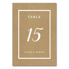 Einfache Imitate Rustikale Kraft Hochzeit Tischnummer