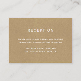 Einfache Imitate Rustikale Kraft Hochzeitsempfehlu Begleitkarte