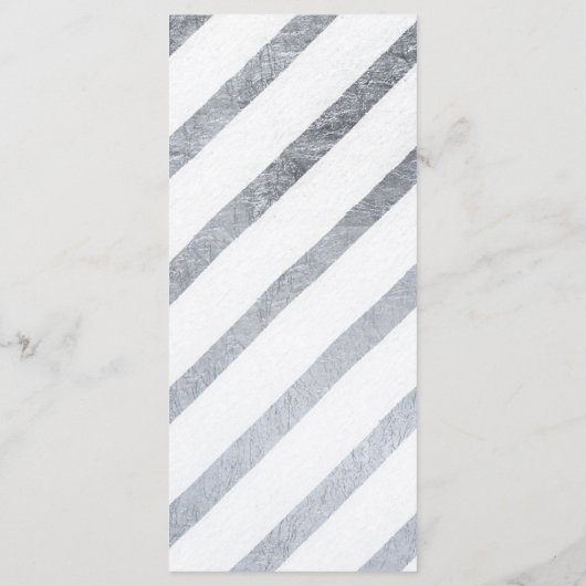 Einfache Imitate Silber-Folie schick Hochzeitsmenü Menükarte (Rückseite)