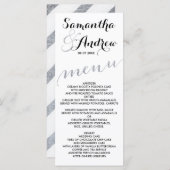 Einfache Imitate Silber-Folie schick Hochzeitsmenü Menükarte (Vorne/Hinten)
