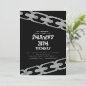 Einfache Imitate Silberketten Erwachsene Geburtsta Einladung (Stehend Vorderseite)