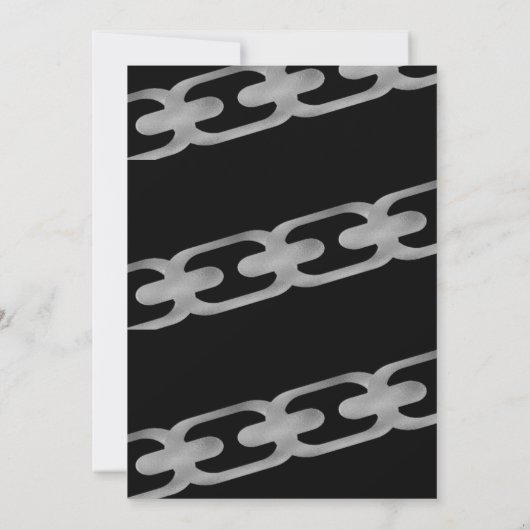 Einfache Imitate Silberketten Erwachsene Geburtsta Einladung (Rückseite)