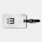 Einfache Imitate Silver Black Bold Monogram Gepäckanhänger (Vorderseite horizontal)