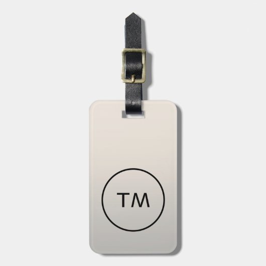 Einfache Imitate Silver Black Bold Monogram Gepäckanhänger (Vorderseite vertikal)