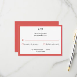 Einfache, individuell angepasste Hochzeit RSVP Karte