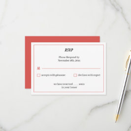 Einfache, individuell angepasste Hochzeit RSVP Karte