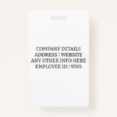 Einfache, individuell angepasste Krankenpflege Ausweis (Rückseite)