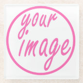 Einfache, individuell anpassbare Bildvorlage Glasuntersetzer (Vorderseite)