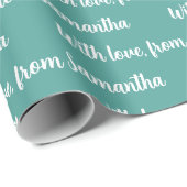 Einfache, individuell anpassbare Nachricht | Name Geschenkpapier (Rolleneckpunkt)
