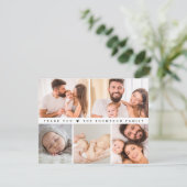 Einfache individuelle Baby-Dusche FotoCollage Dankeskarte (Stehend Vorderseite)