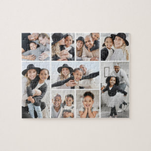 Einfache individuelle Familienfotocollage Puzzle