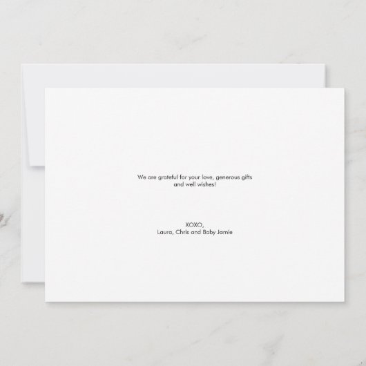 Einfache individuelle Foto Collage Baby Dusche Vie Ankündigung (Rückseite)