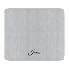 Einfache Individuelle Name Grau Cutting Board Schneidebrett